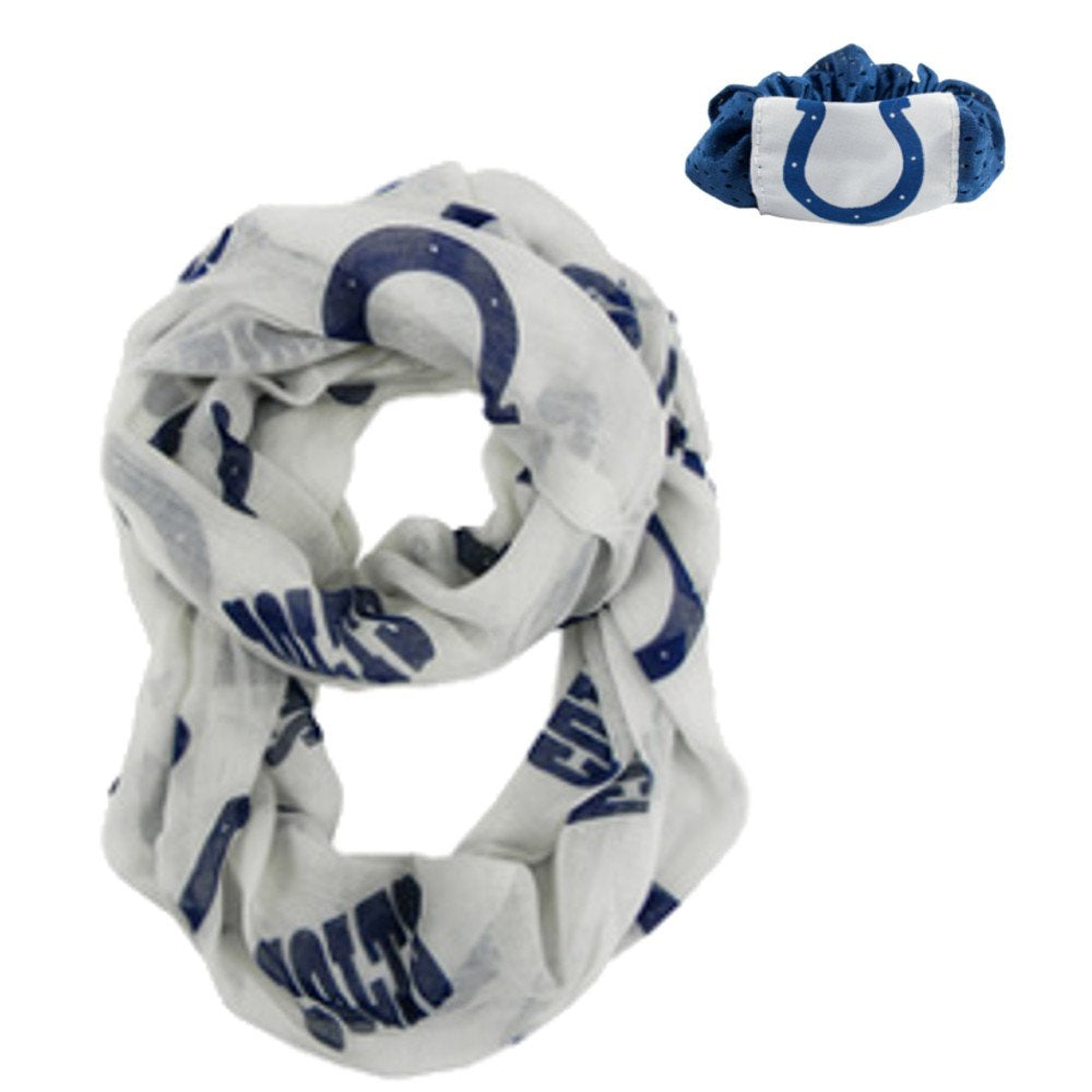Official National Football League Fan Shop Authentic NFL Womens Infinity Scarf and Hair Scrunchie Bundle Set