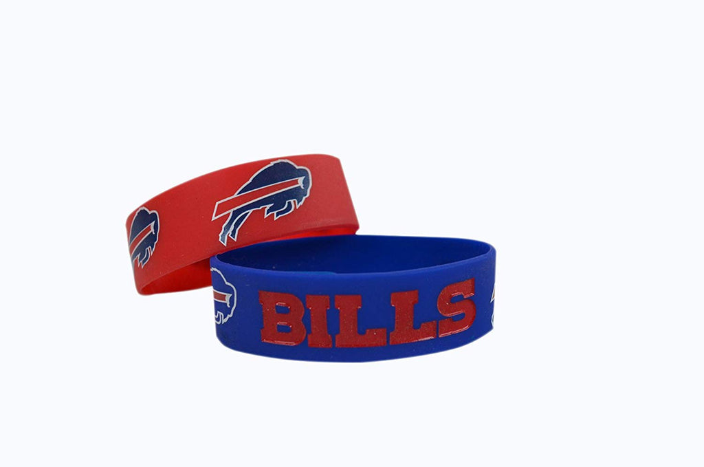 Official National Football League Fan Shop Authentic NFL Earbud Headphones and 2-pack Silicone Rubber Team Wristband Bundle Set