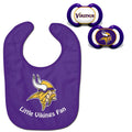 Official NFL Fan Shop Authentic Baby Pacifier and Bib Bundle Set. Start Out Early in Joining The Fan Club and Show Support for Your Favorite Football Team