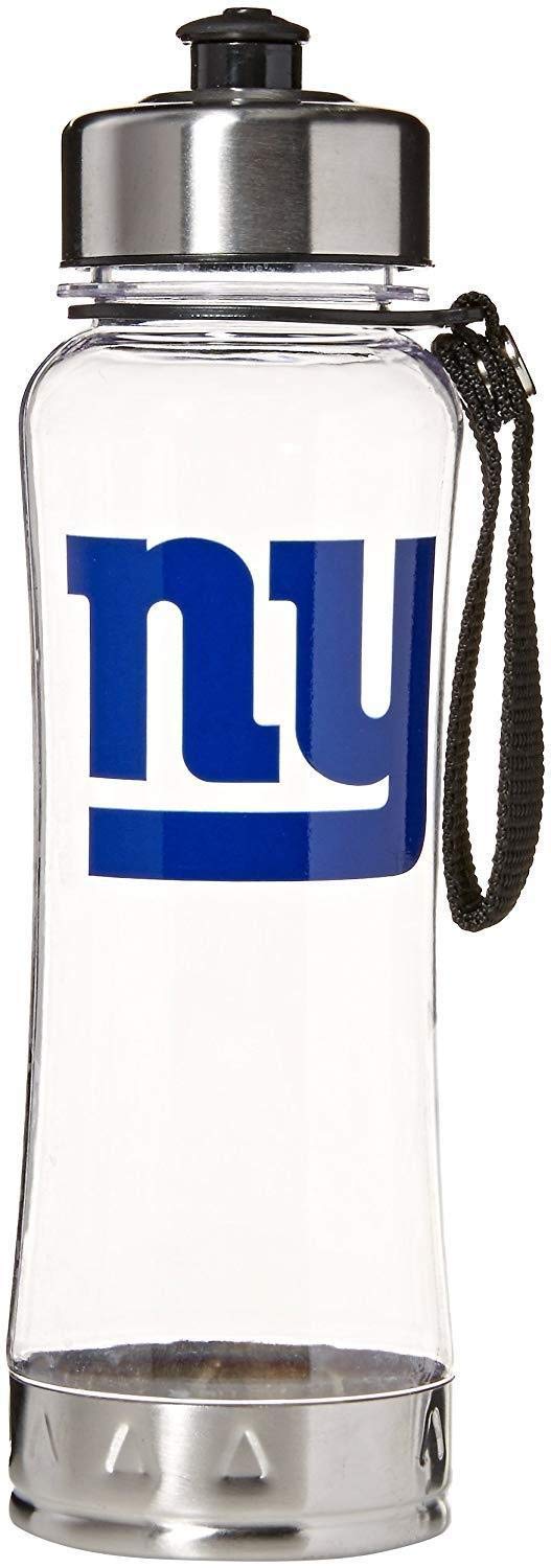 Duck House Official National Football League Fan Shop Authentic 2-Pack NFL Stainless Steel and Clear Clip-On 20oz Stainless Steel Water Bottle Bundle