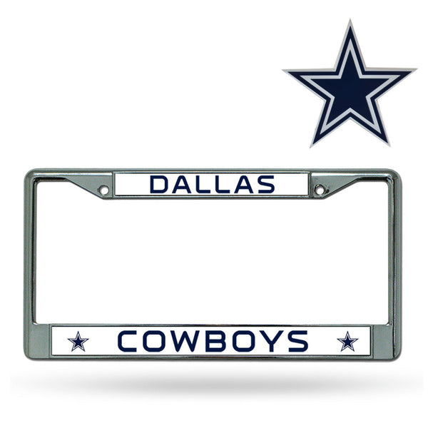 Rico Official National Football League Fan Shop Licensed NFL Shop Authentic Chrome License Plate Frame and Colored Auto Emblem