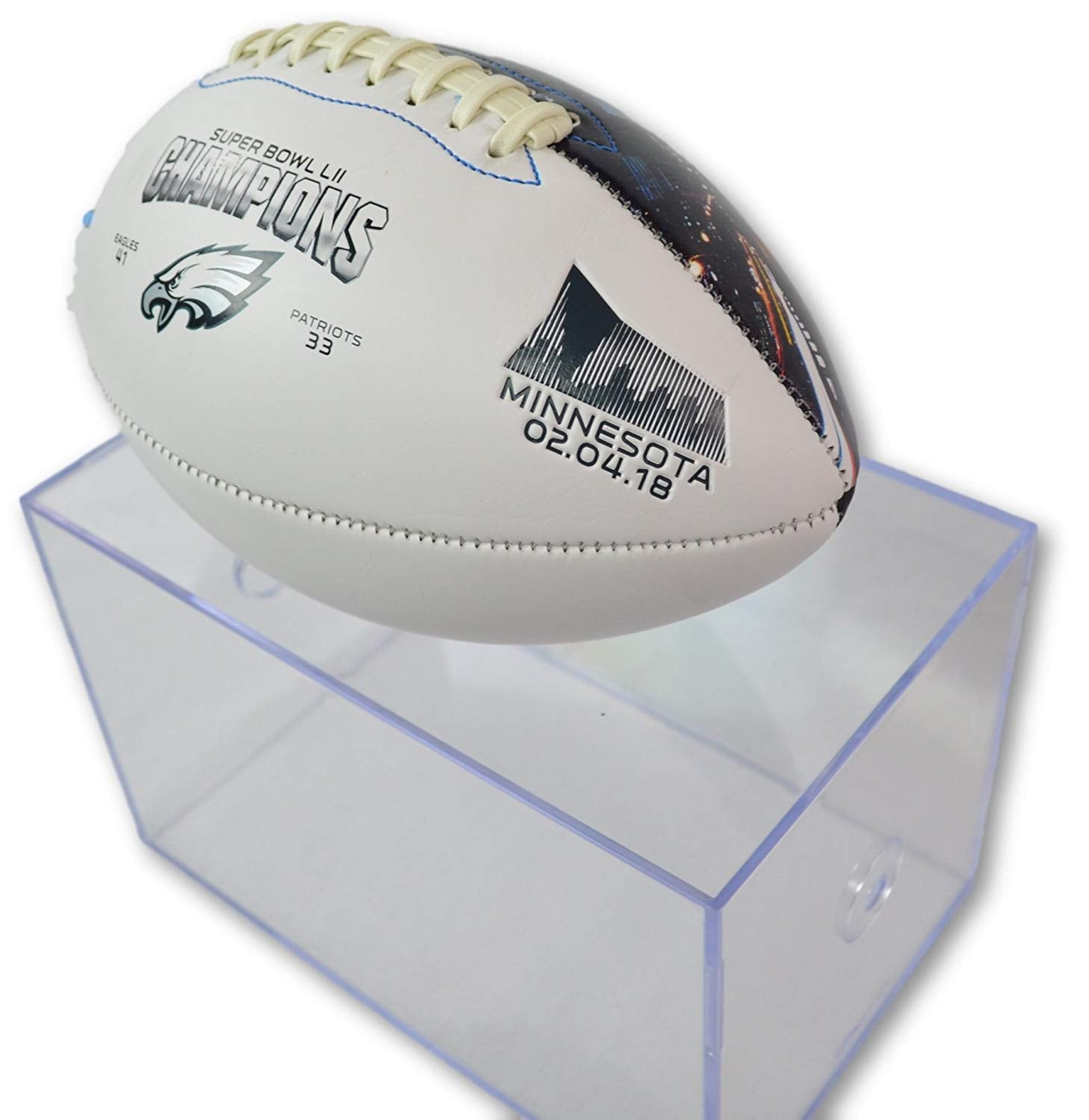 Jarden Sports Licensing/Pro-Mold Official National Football League Fan Shop Authentic NFL Signature Series Super Bowl Ball and Display Case. Great Collectible Bundle for the office or Man Cave