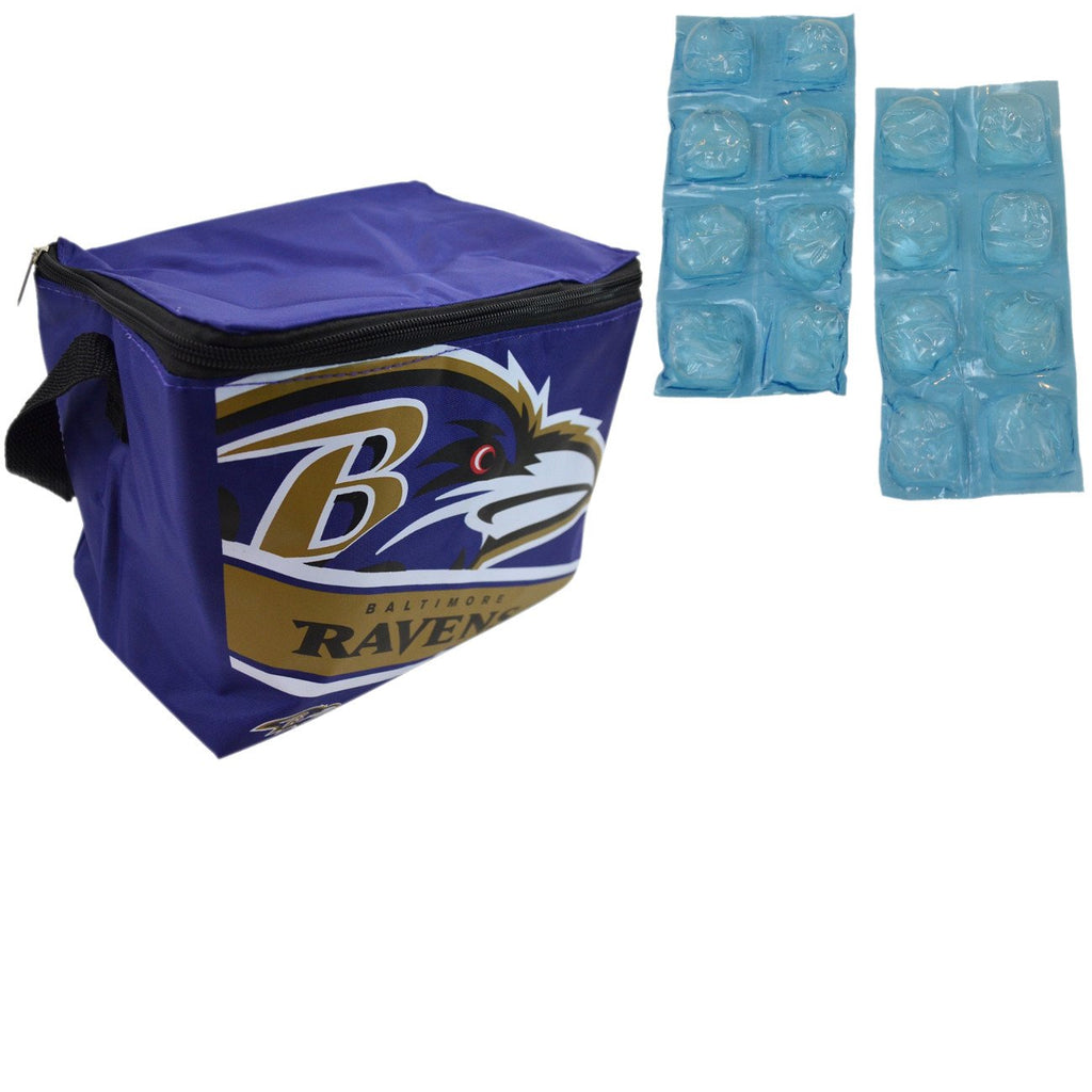 NFL Shop Collapsible Insulated Lunch Bag with Re-freezable Ice Packs Bundle