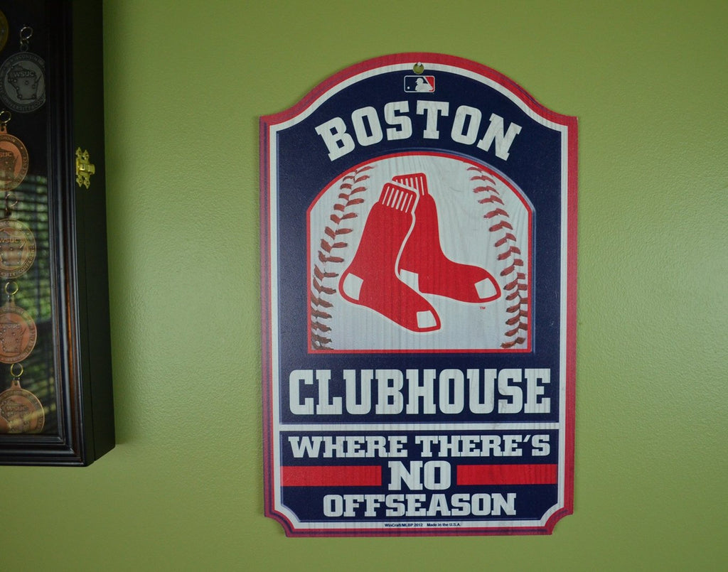 WinCraft Official Major League Baseball Fan Shop Authentic MLB Fan Cave Man Cave Premium Wooden Clubhouse Sign
