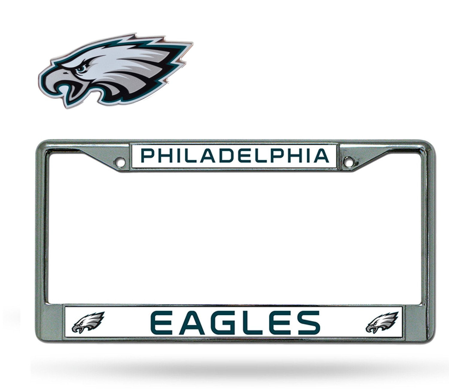 Rico Official National Football League Fan Shop Licensed NFL Shop Authentic Chrome License Plate Frame and Colored Auto Emblem