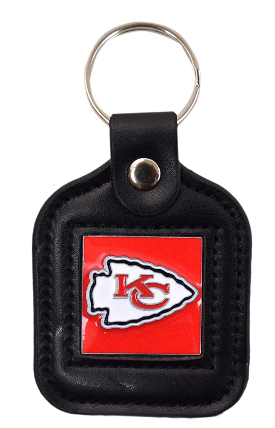 Official National Football League Fan Shop Authentic Genuine Leather NFL Trifold Wallet and Key Chain Bundled Set