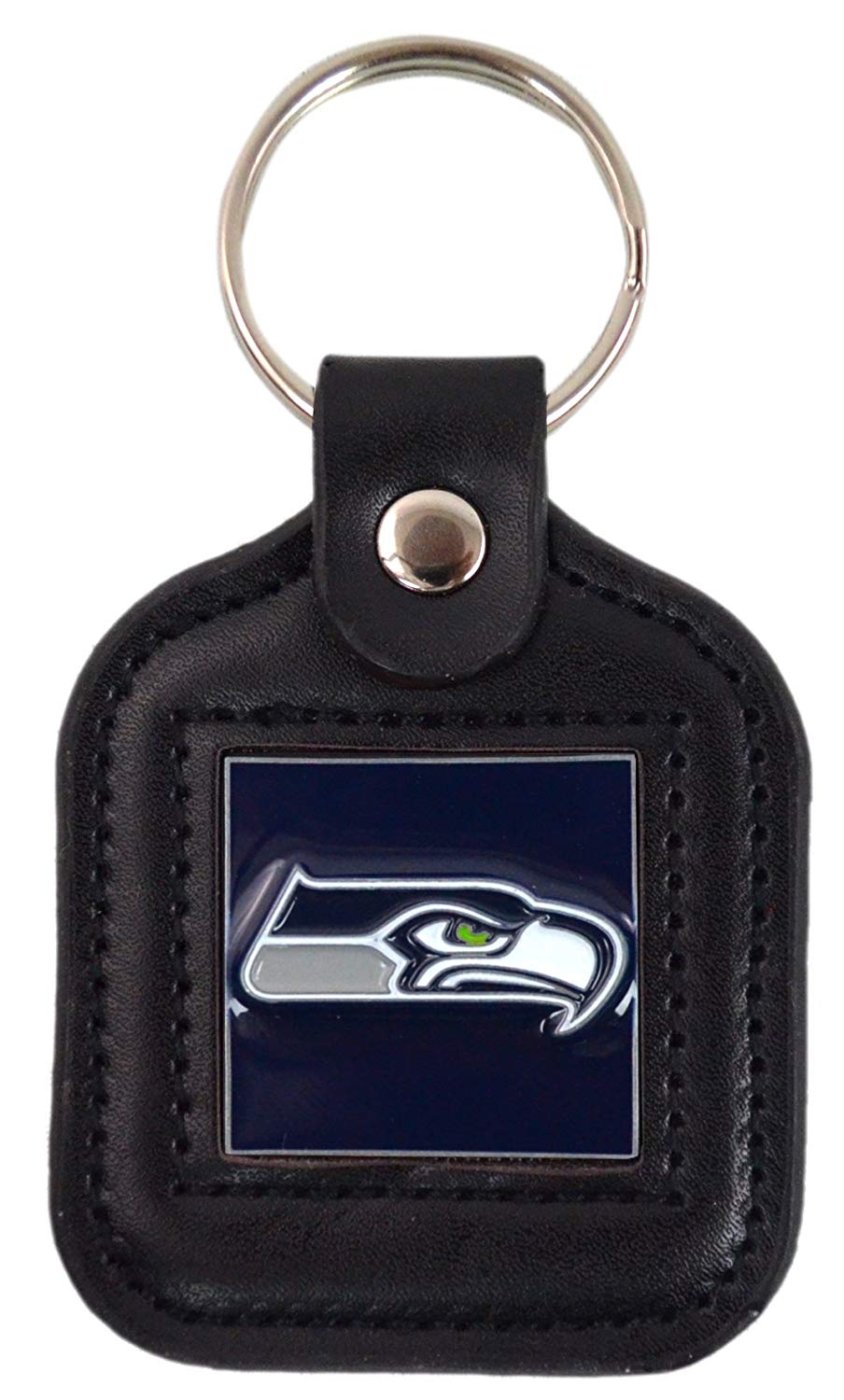 Official National Football League Fan Shop Authentic Genuine Leather NFL Trifold Wallet and Key Chain Bundled Set