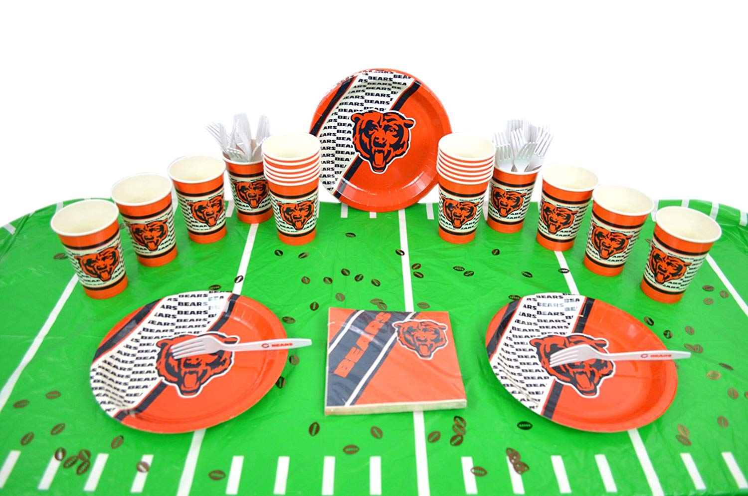 Duck House Official National Football Fan Shop Authentic NFL Tailgate Party Kit Bundle for 20 Fans - Table Setting and More