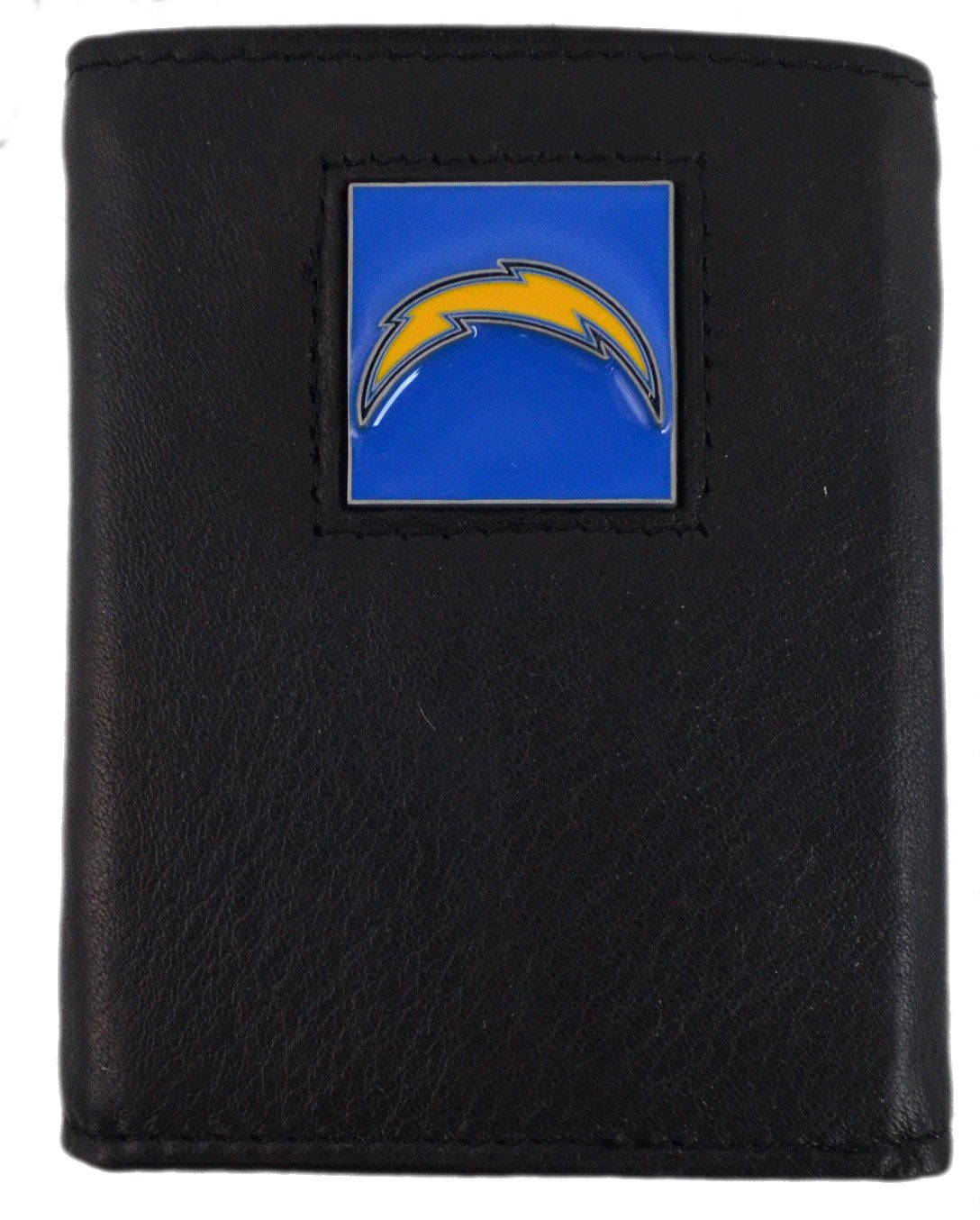 Official National Football League Fan Shop Authentic Genuine Leather NFL Trifold Wallet and Key Chain Bundled Set