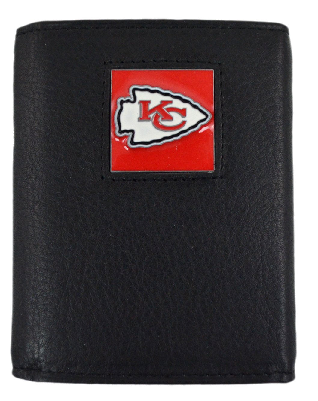 Official National Football League Fan Shop Authentic Genuine Leather NFL Trifold Wallet and Key Chain Bundled Set