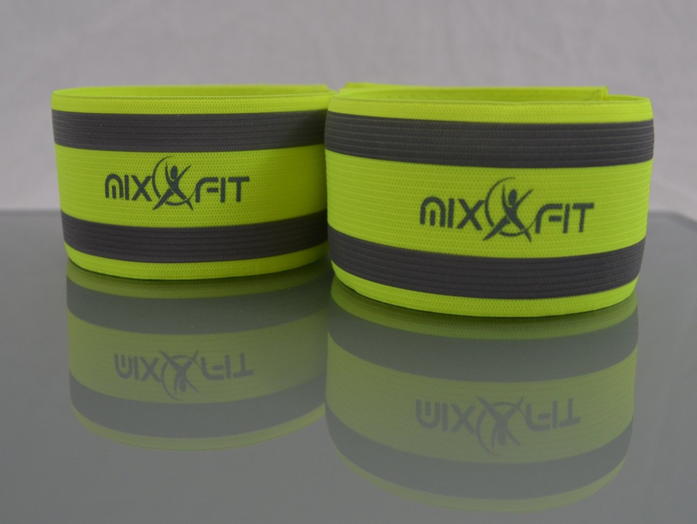 Mixxfit Safety Reflective Band - Soft Elastic Hook and Loop Fastening Band with High Visibility Industry Standard Color for Safety - Night Walking - Jogging, Cycling, Running, Walking The Dog