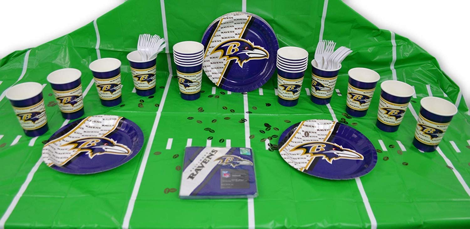 Duck House Official National Football Fan Shop Authentic NFL Tailgate Party Kit Bundle for 20 Fans - Table Setting and More