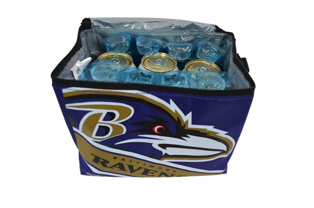 NFL Shop Collapsible Insulated Lunch Bag with Re-freezable Ice Packs Bundle