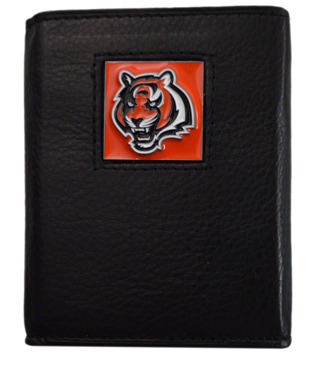 Official National Football League Fan Shop Authentic Genuine Leather NFL Trifold Wallet and Key Chain Bundled Set