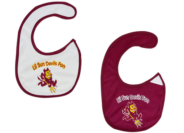 Official NCAA Fan Shop Authentic Baby 2-Pack Alternating School Color Bib Set. Start The Little Ones Out Early in Joining The Fan Club as Well as Show Support for Your Favorite College. Portriat Time