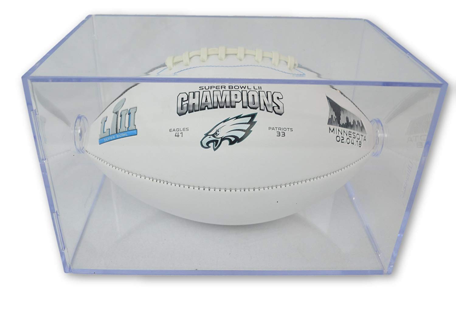 Jarden Sports Licensing/Pro-Mold Official National Football League Fan Shop Authentic NFL Signature Series Super Bowl Ball and Display Case. Great Collectible Bundle for the office or Man Cave