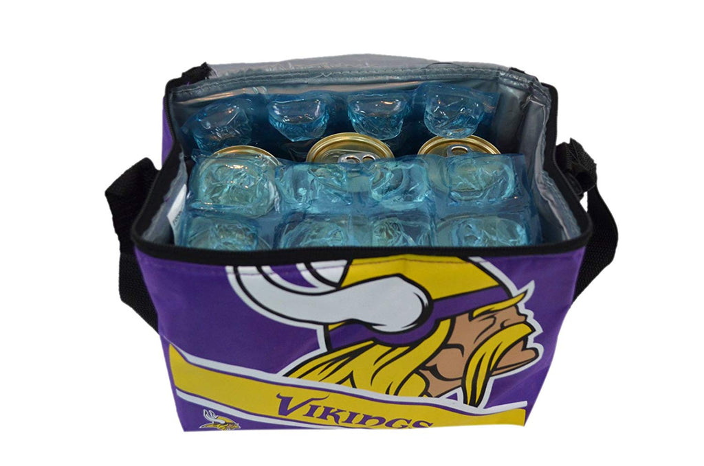 NFL Shop Collapsible Insulated Lunch Bag with Re-freezable Ice Packs Bundle