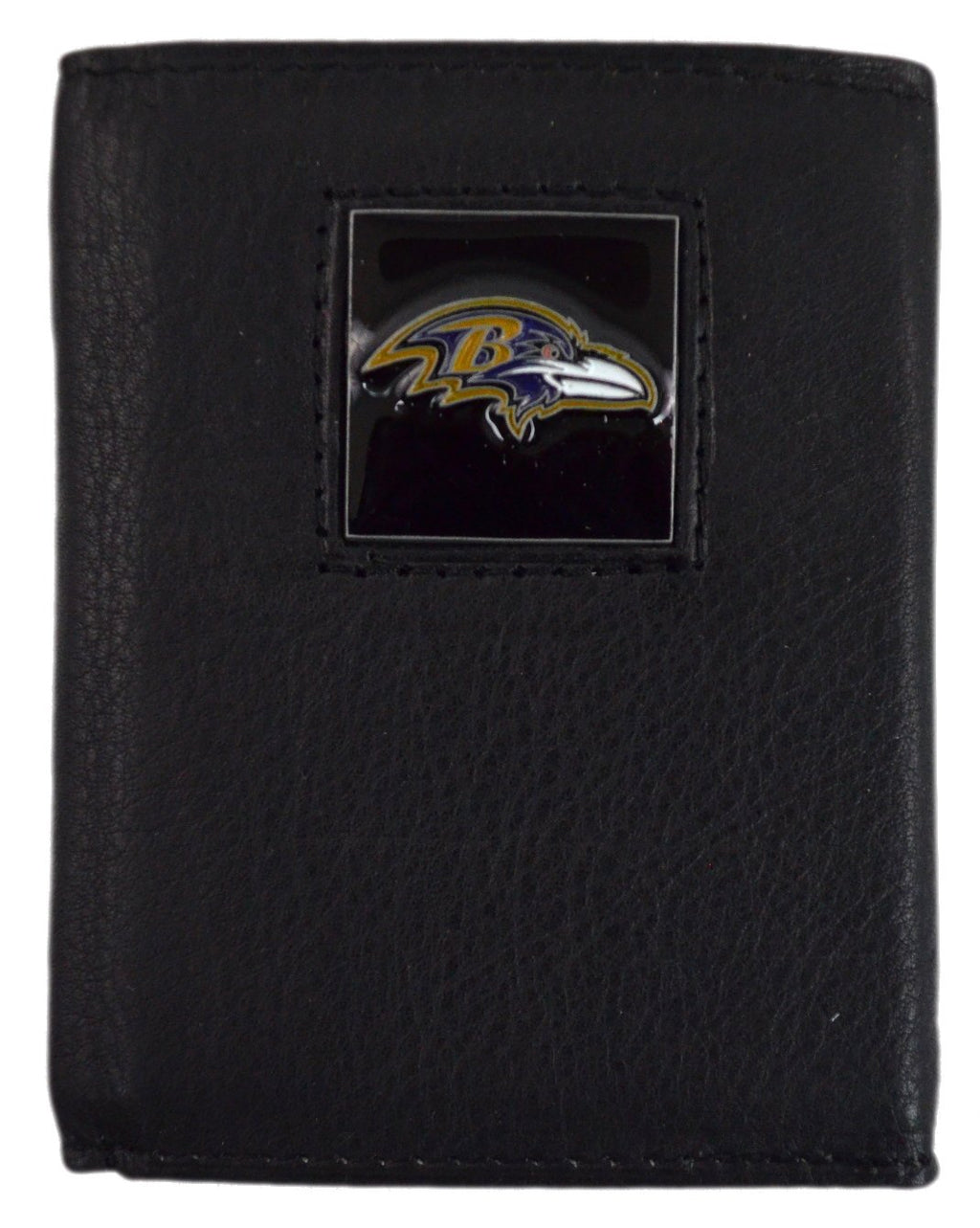 Official National Football League Fan Shop Authentic Genuine Leather NFL Trifold Wallet and Key Chain Bundled Set