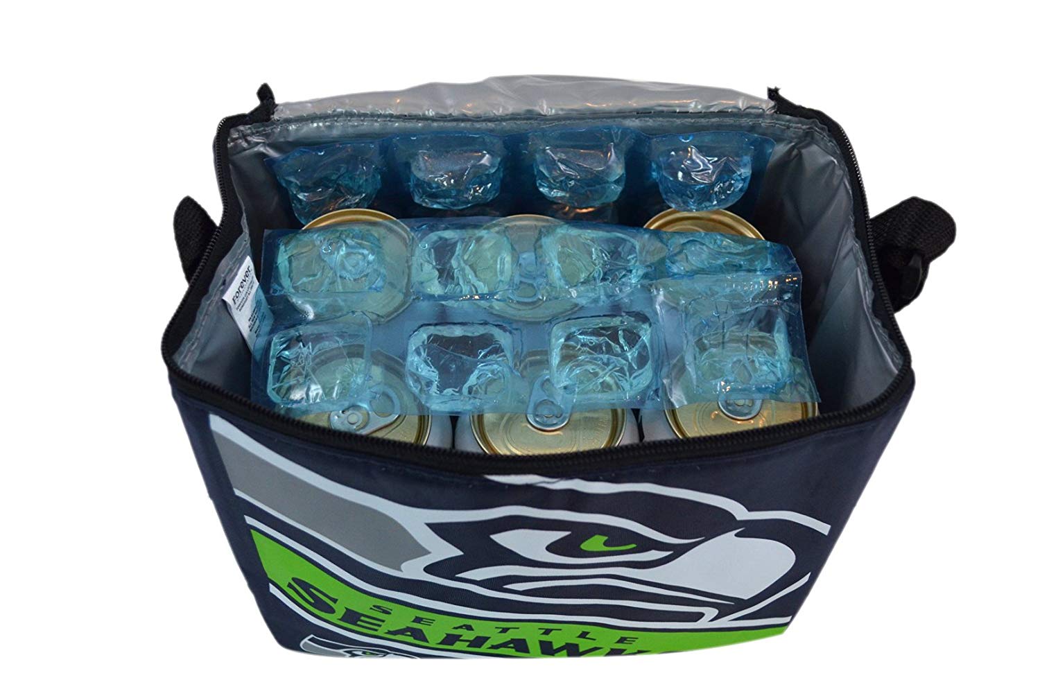 NFL Shop Collapsible Insulated Lunch Bag with Re-freezable Ice Packs Bundle
