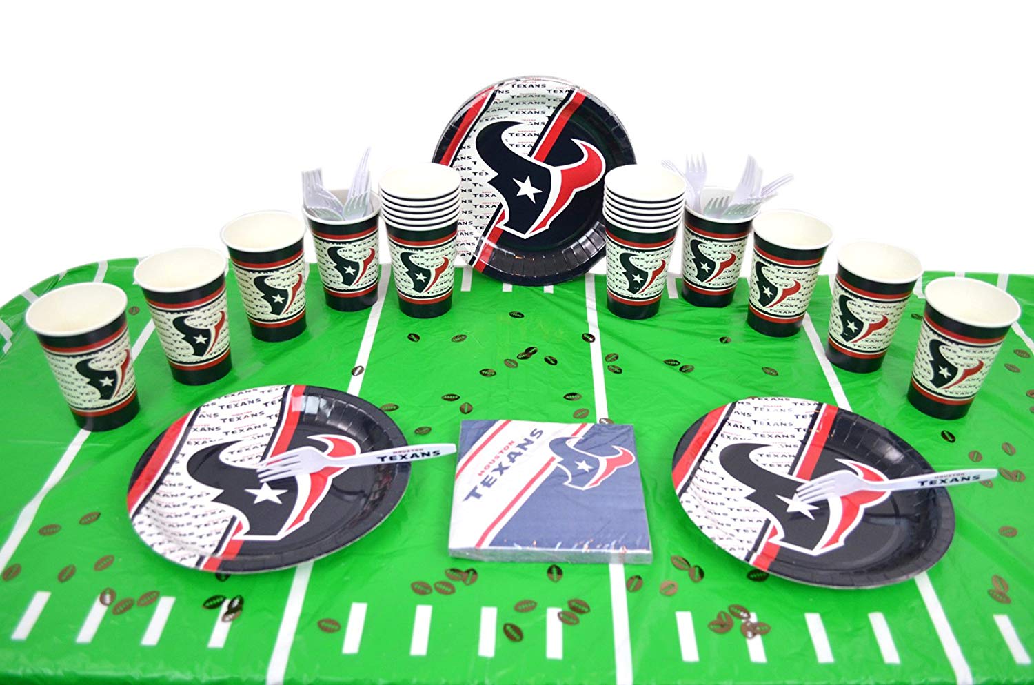 Duck House Official National Football Fan Shop Authentic NFL Tailgate Party Kit Bundle for 20 Fans - Table Setting and More