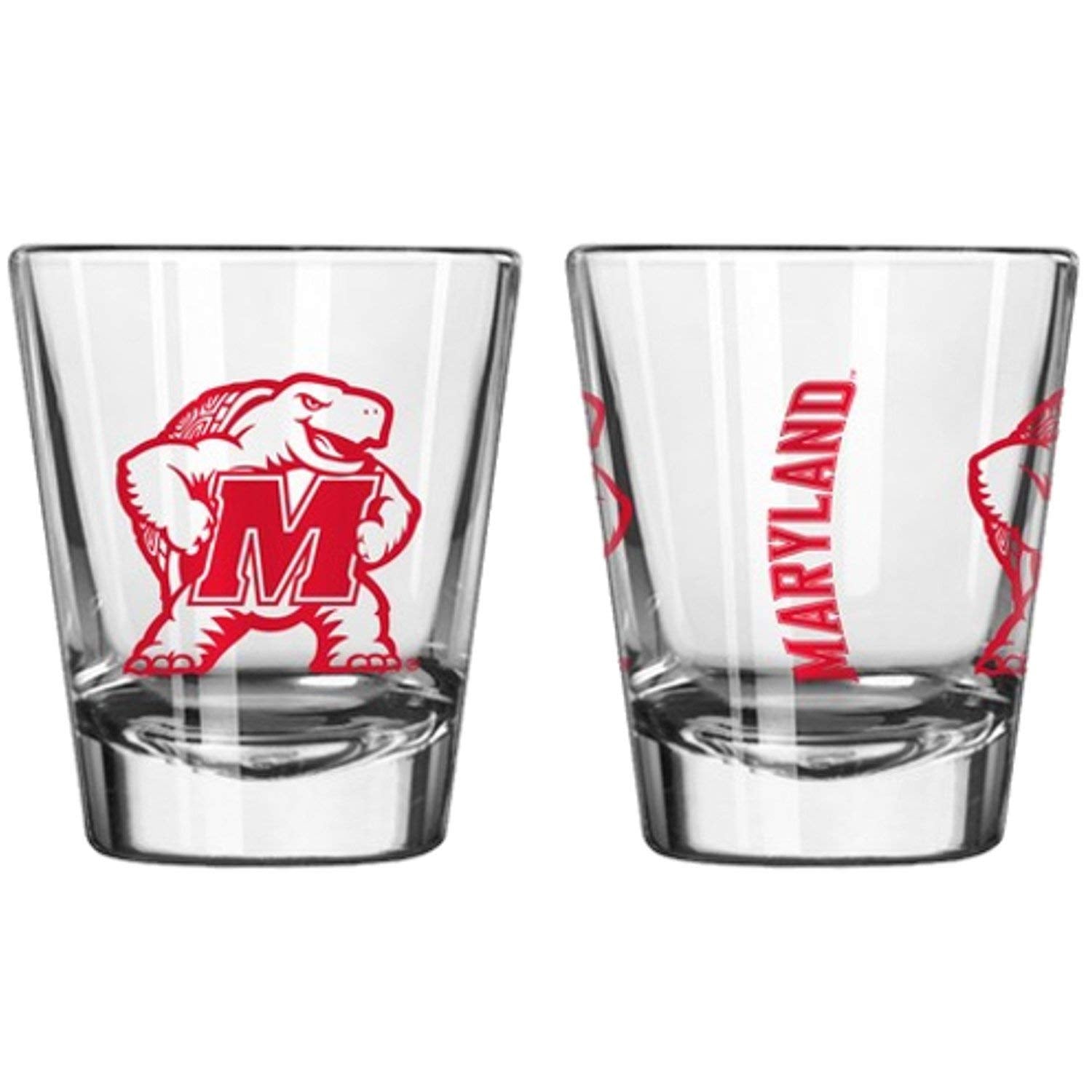 Official Fan Shop Authentic NCAA Logo 2 oz. Shot Glasses 2-Pack Bundle. Show your School and Team Pride at home, your Bar or at the Tailgate. Great Collegiate Gift