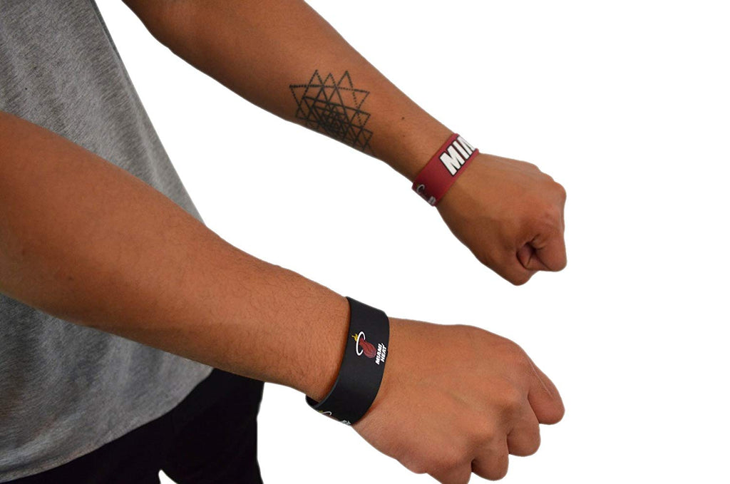 Official National Basketball Association Fan Shop Authentic NBA 4-pack Silicone Rubber Wristbands (Miami Heat)