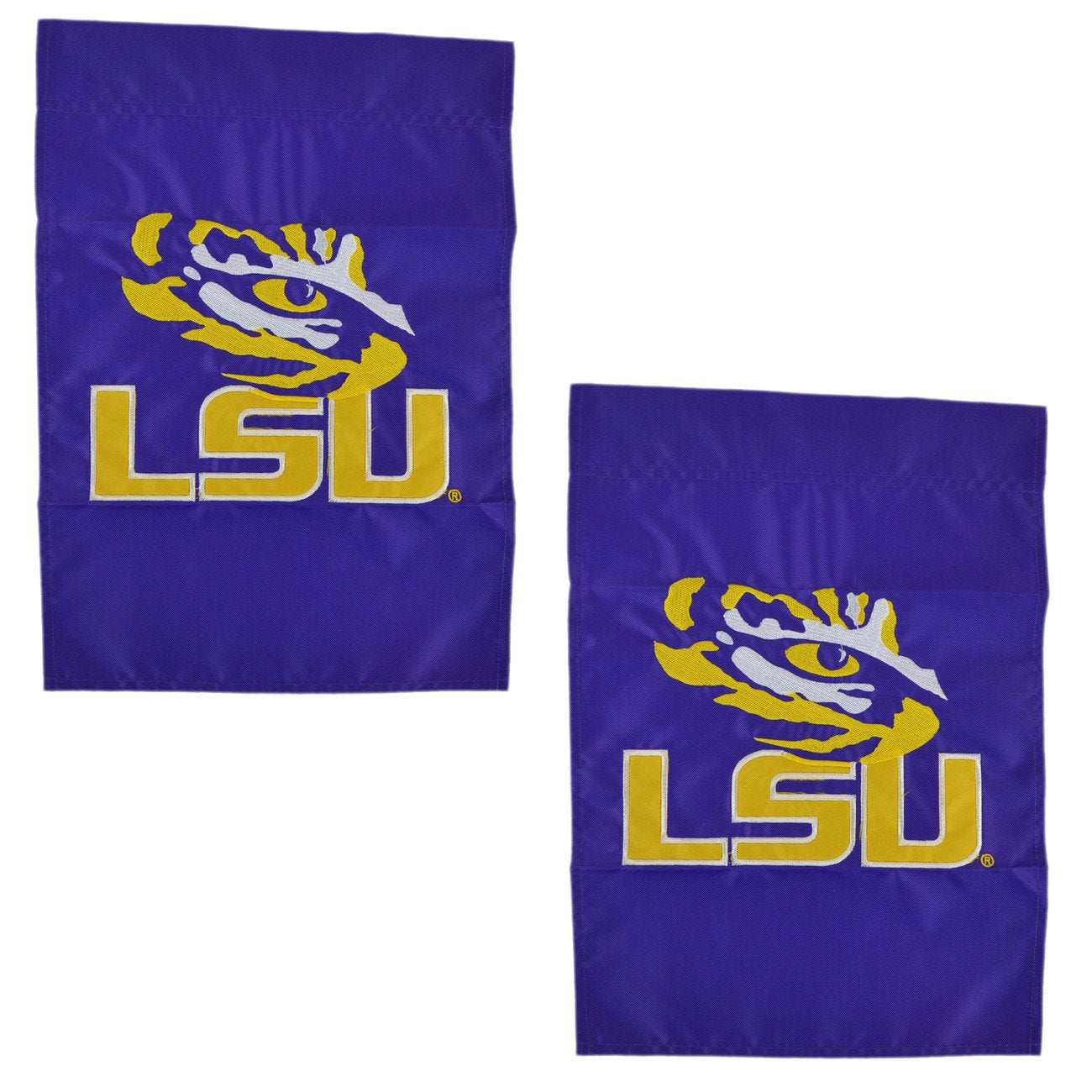 Party Animal Official National Collegiate Athletic Association Fan Shop Authentic NCAA 2-Pack Mini Embroidery Garden/Window Flag. Measures 15" x 10.5" with Window Hanger