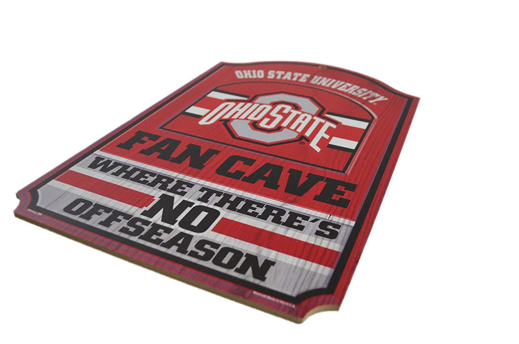 WinCraft Collegiate Fan Shop Authentic NCAA Fan Cave Wooden Sign. Stake Your Territory with This Sign. For the Office or Man Cave. This 11"X17" Sign Let's Everyone Know Your Team