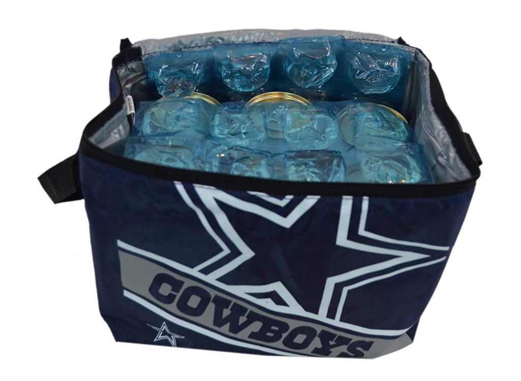 NFL Shop Collapsible Insulated Lunch Bag with Re-freezable Ice Packs Bundle