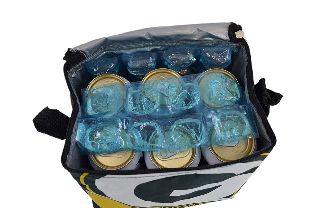 NFL Shop Collapsible Insulated Lunch Bag with Re-freezable Ice Packs Bundle