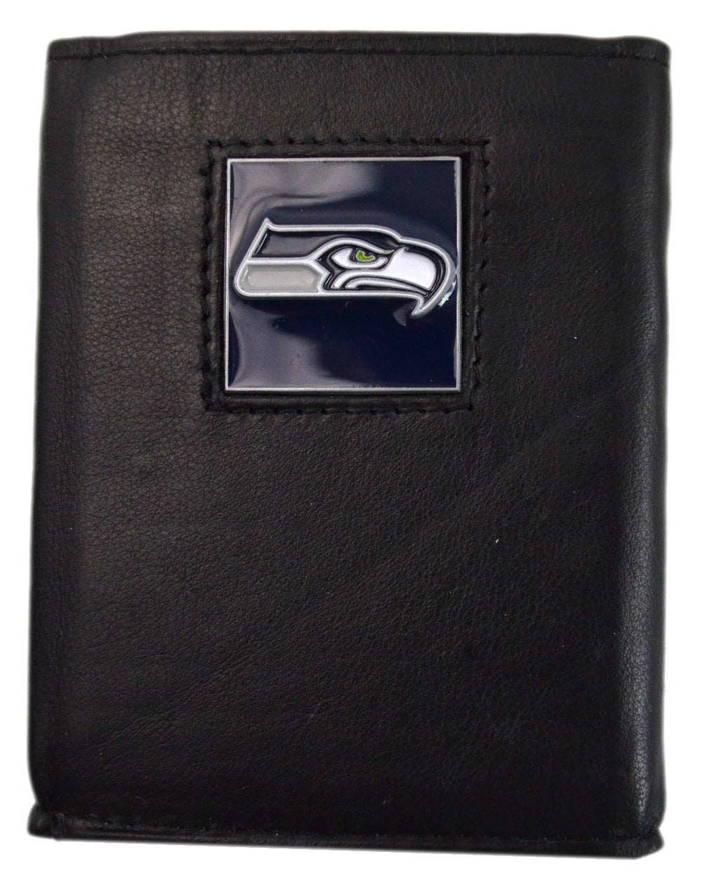 Official National Football League Fan Shop Authentic Genuine Leather NFL Trifold Wallet and Key Chain Bundled Set