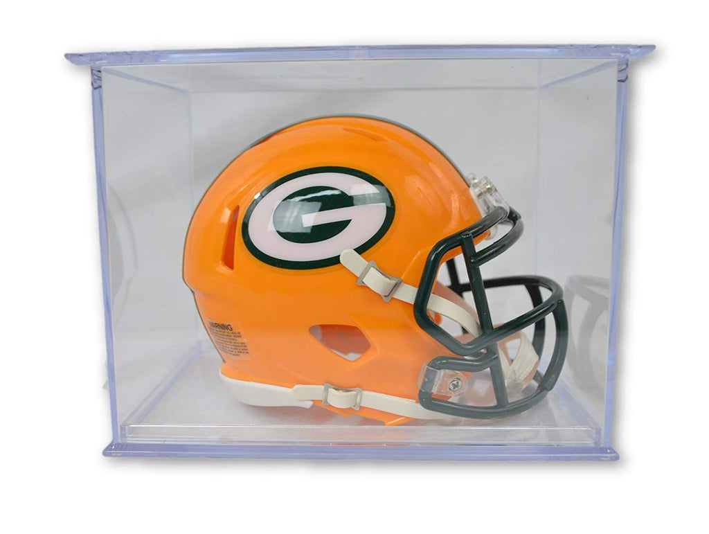 Official National Football League Fan Shop Authentic NFL Mini Speed Helmet and Display Case Bundle. Great Sports Fan Collectible - Office, Home or Man Cave