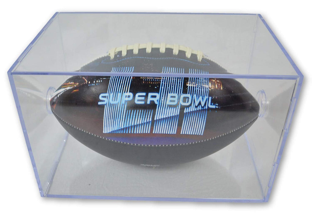 Jarden Sports Licensing/Pro-Mold Official National Football League Fan Shop Authentic NFL Signature Series Super Bowl Ball and Display Case. Great Collectible Bundle for the office or Man Cave