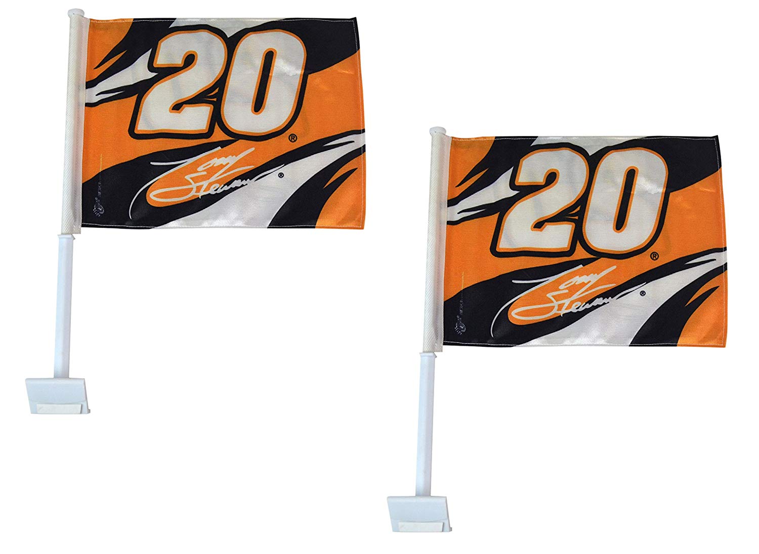 Official NASCAR Fan Shop Authentic Car Window Flags 2-Pack. Show Pride for your favorite NASCAR driver at Track or Driving around Town