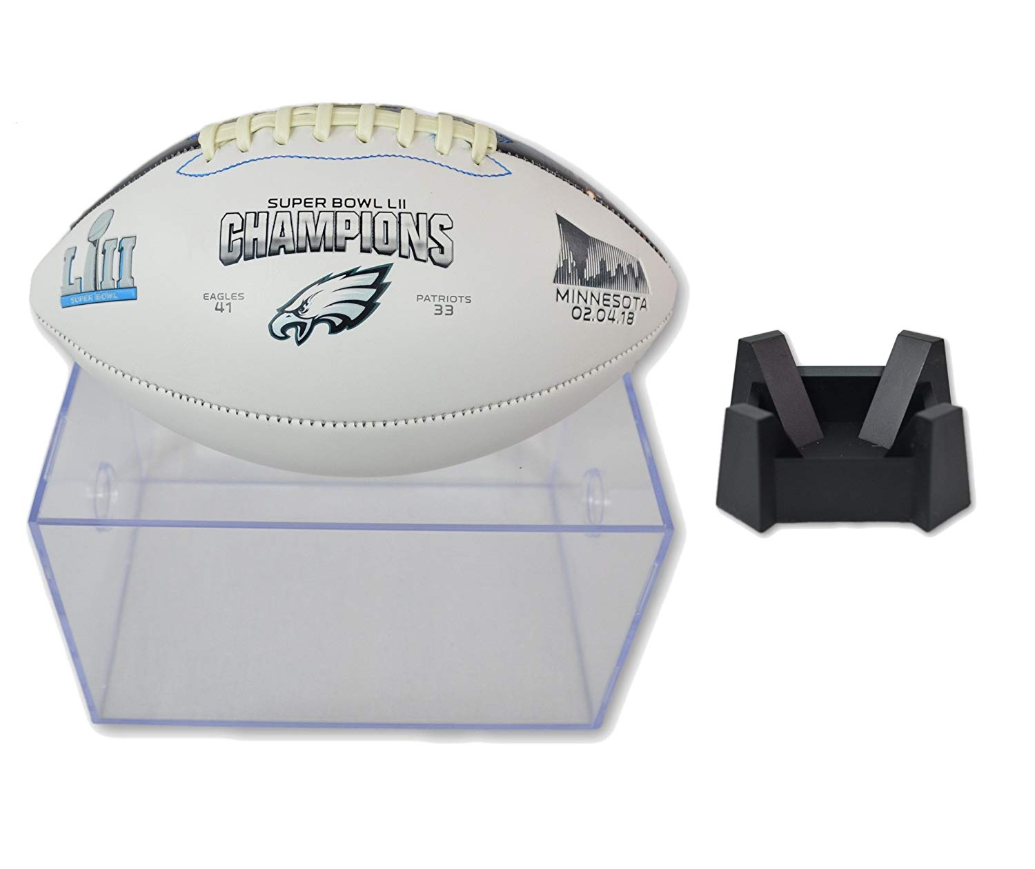 Jarden Sports Licensing/Pro-Mold Official National Football League Fan Shop Authentic NFL Signature Series Super Bowl Ball and Display Case. Great Collectible Bundle for the office or Man Cave
