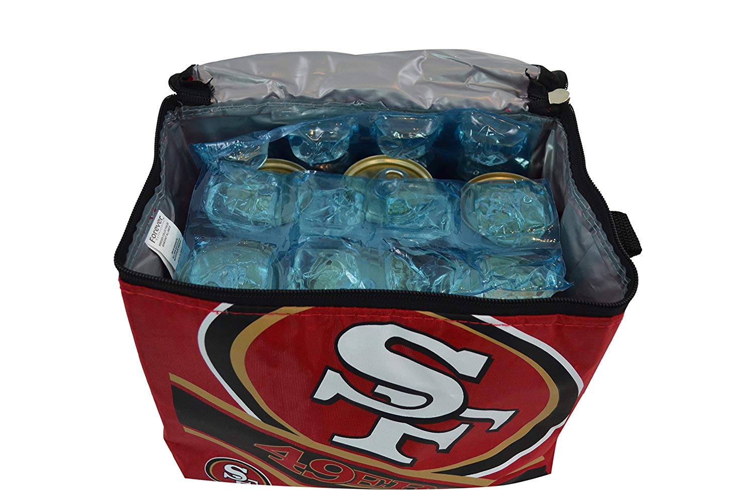 NFL Shop Collapsible Insulated Lunch Bag with Re-freezable Ice Packs Bundle