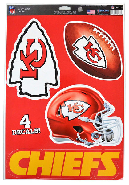 Official National Football League Fan Shop Licensed NFL Shop Multi-use Decals (Kansas City Chiefs)