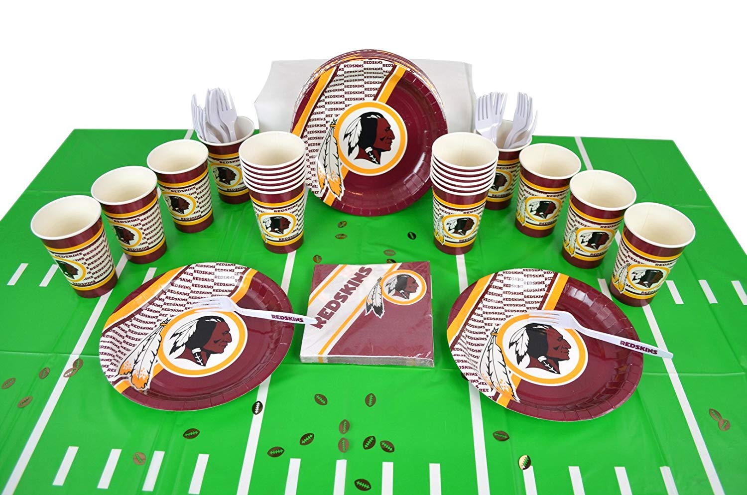 Duck House Official National Football Fan Shop Authentic NFL Tailgate Party Kit Bundle for 20 Fans - Table Setting and More