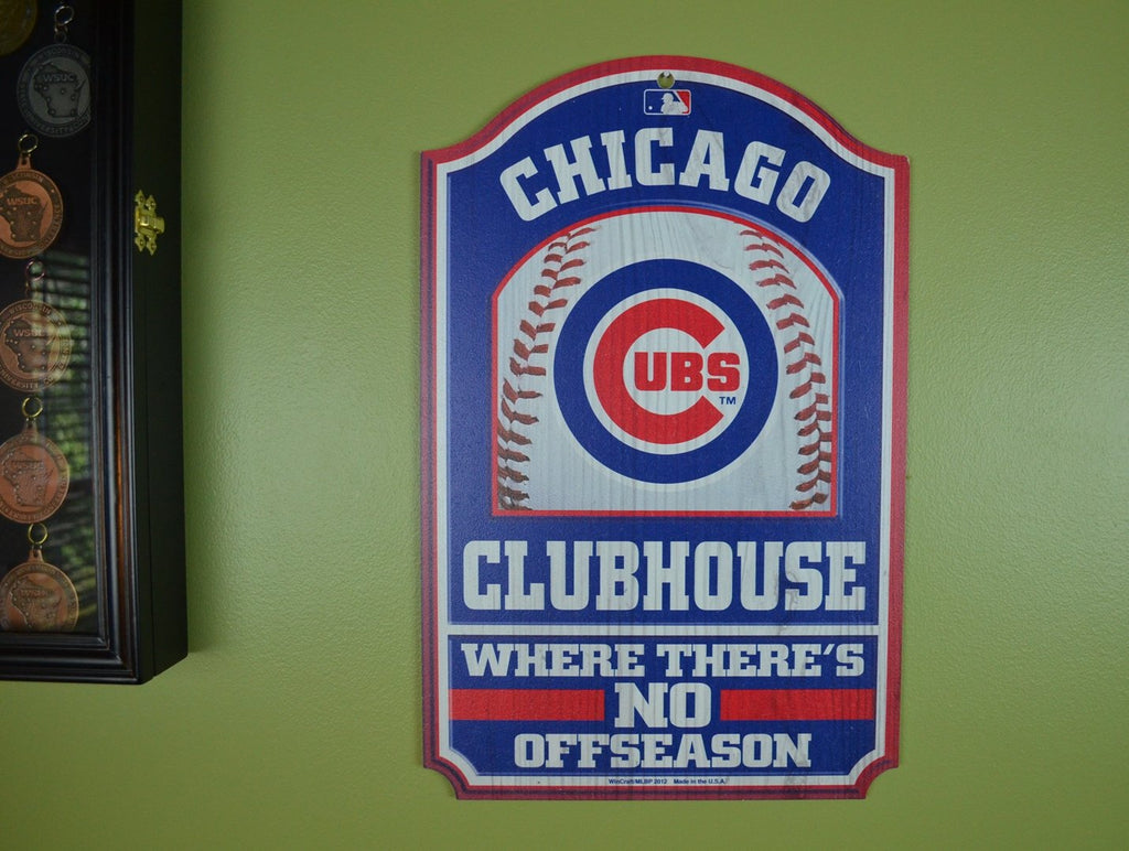 WinCraft Official Major League Baseball Fan Shop Authentic MLB Fan Cave Man Cave Premium Wooden Clubhouse Sign