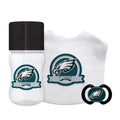 Official Licensed NFL Fan Shop National Football League Team Baby Starter Set - Bottle, Bib Pacifier Set 3 Months and Up. Great for baby pictures
